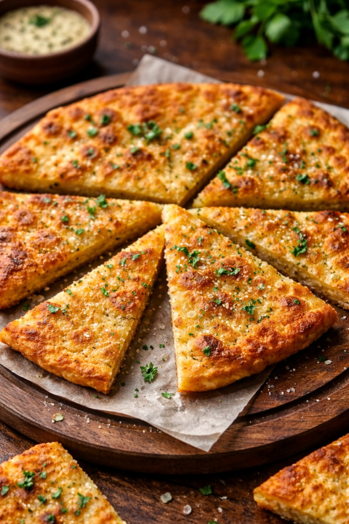 Socca chickpea flour pancake baked in a hot oven, traditional street food in Monaco