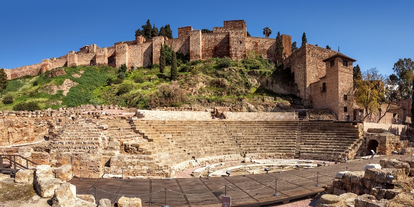 Alcazaba of Málaga Moorish fortress overlooking the historic city and coastline