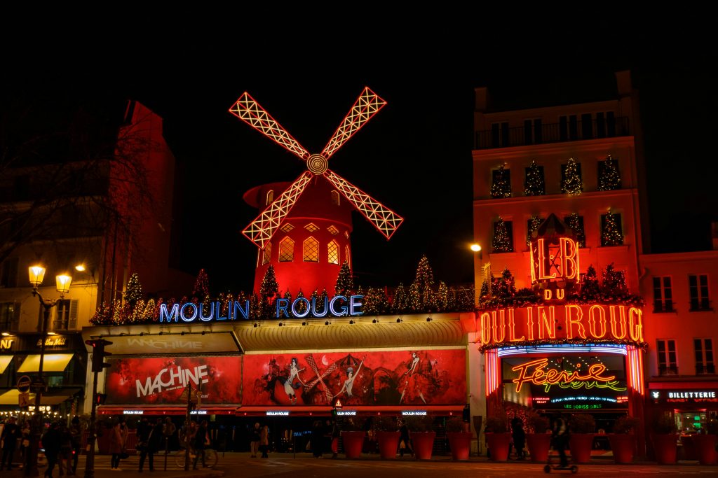 Moulin Rouge cabaret exterior in Paris