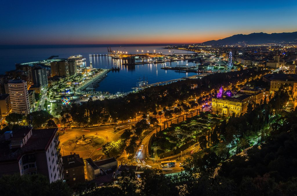 Coastal view of Málaga and the Costa del Sol with sunny beaches, seaside promenades, and Mediterranean lifestyle.