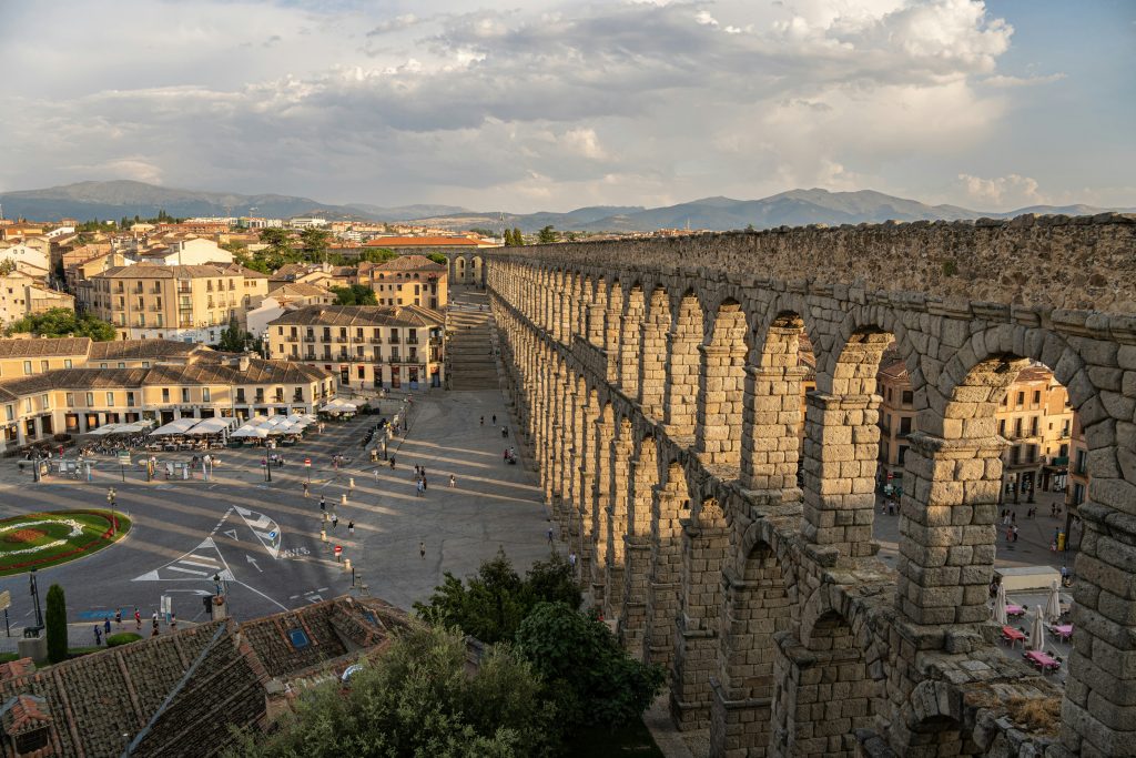 Roman aqueduct of Segovia in central Spain