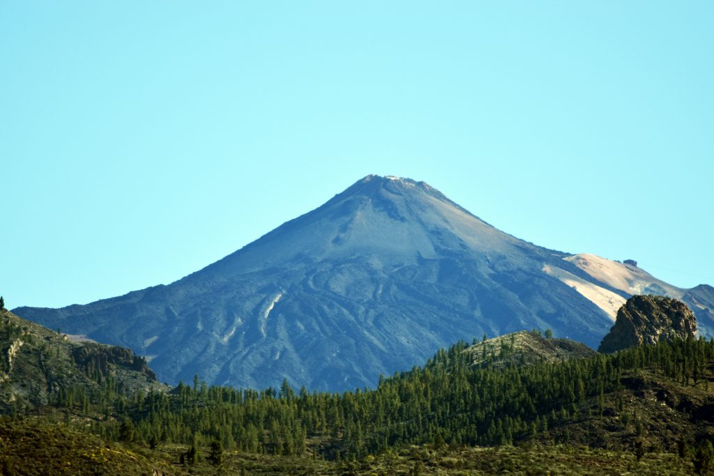 Mount Teide National Park in Tenerife with volcanic terrain, lava fields, and Spain’s highest peak under clear sky