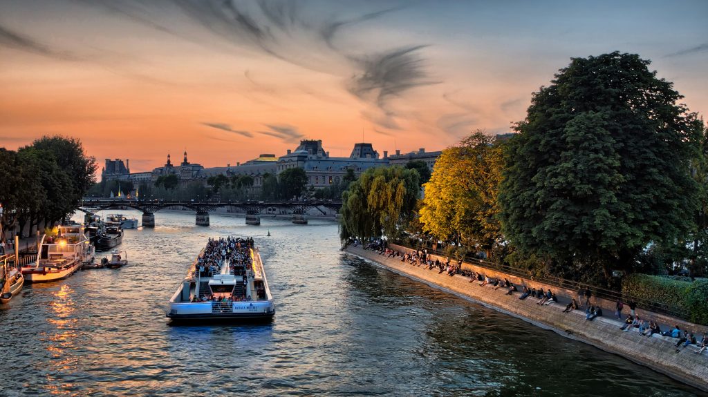 Seine River flowing through central Paris