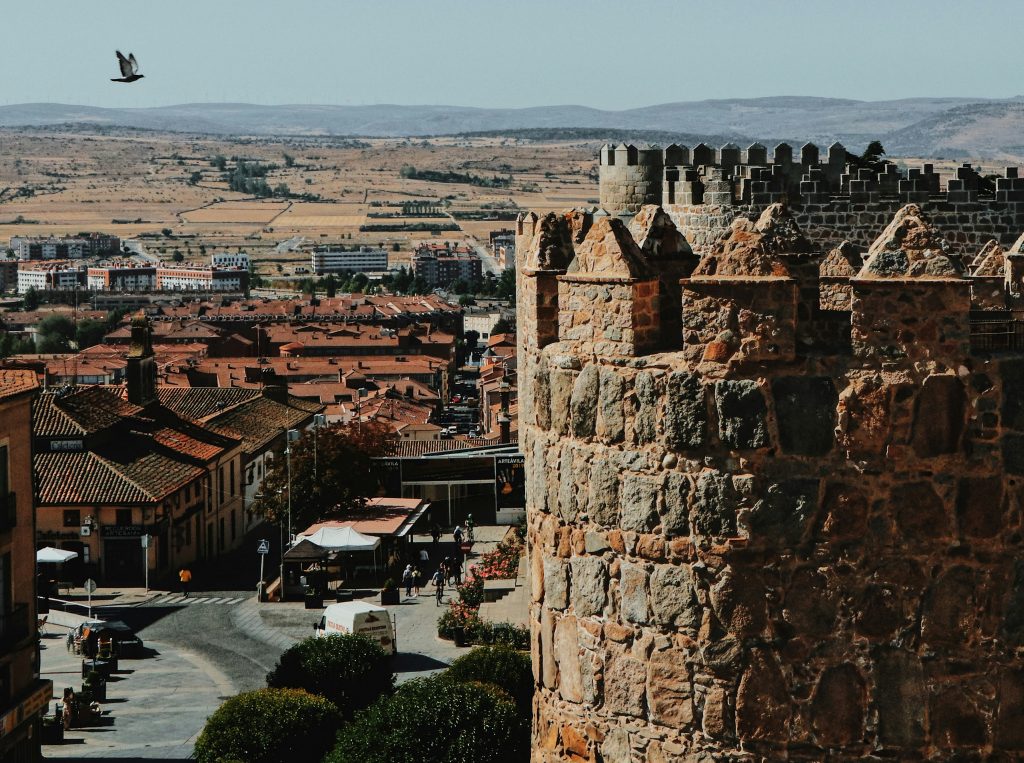 Historic old town of Ávila surrounded by stone walls