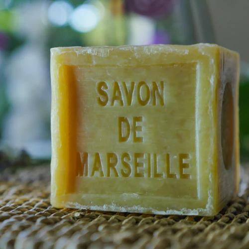 Traditional Savon de Marseille soap made with olive oil in Provence