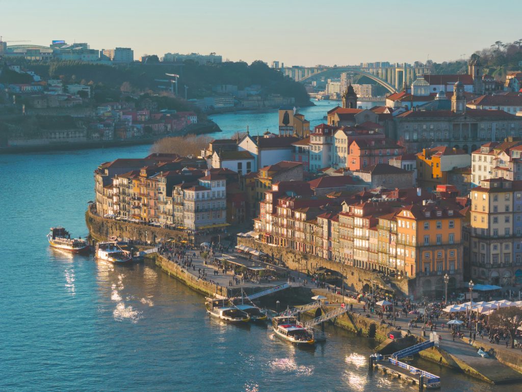 Ribeira district in Porto Portugal along the Douro River