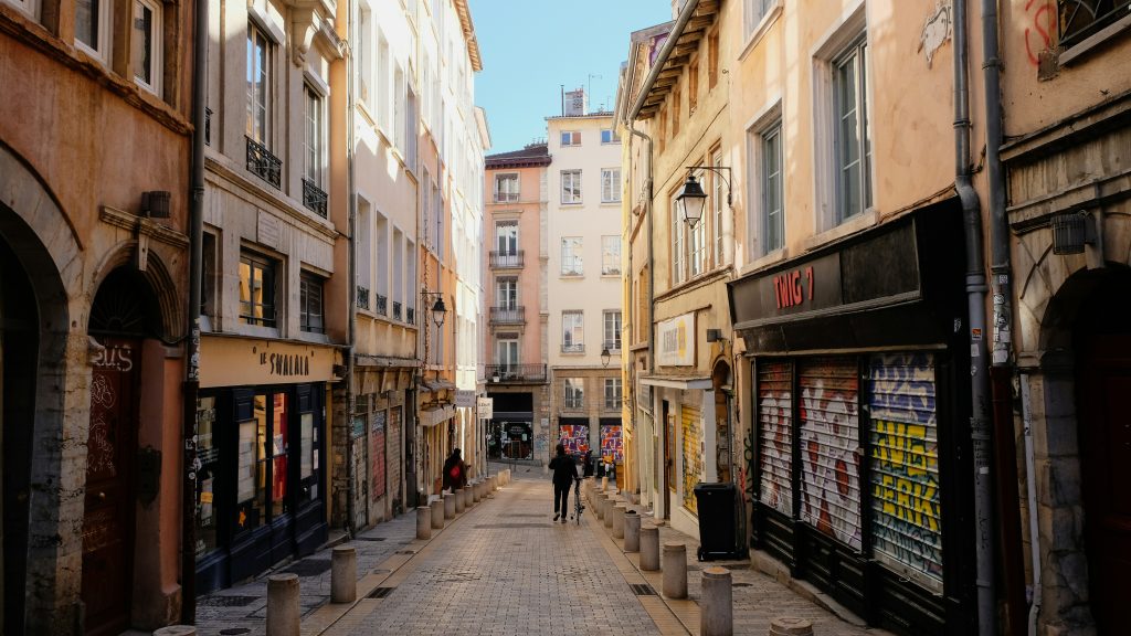 Croix-Rousse neighborhood with colorful buildings