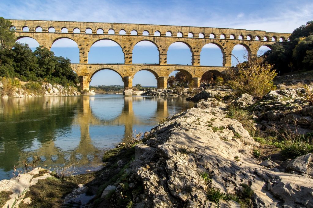 Pont du Gard Roman aqueduct in southern France