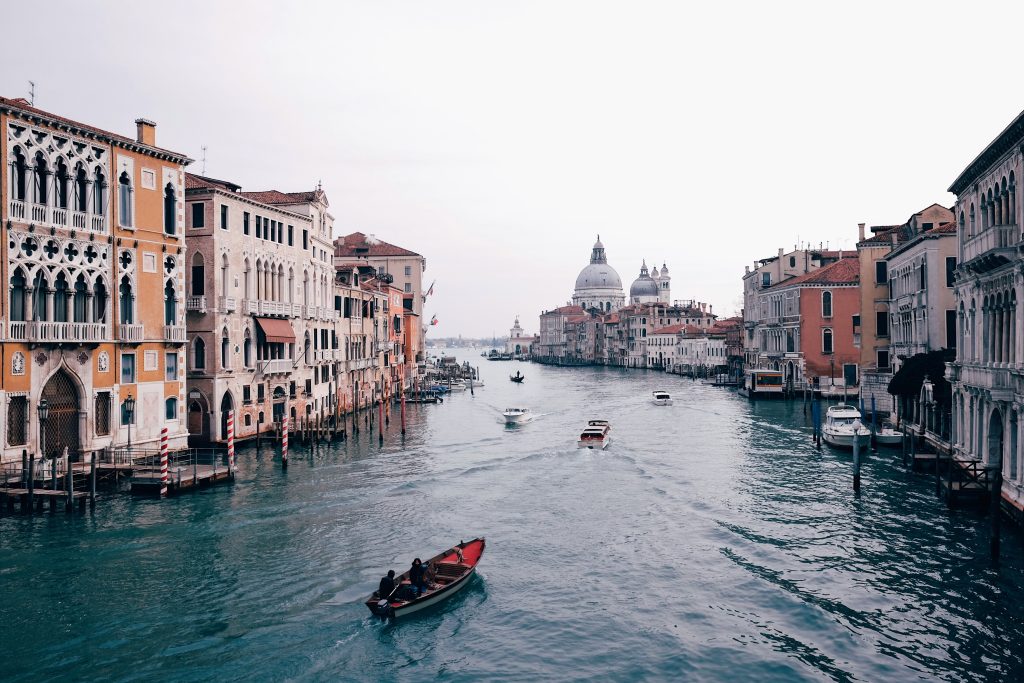 Venice city built on water with canals, gondolas, and historic bridges