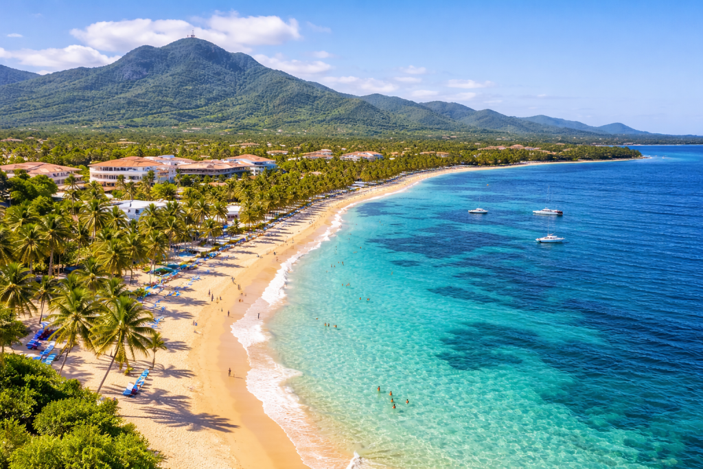 Dominican Republic Travel Guide Playa Dorada beach in Puerto Plata with resort coastline