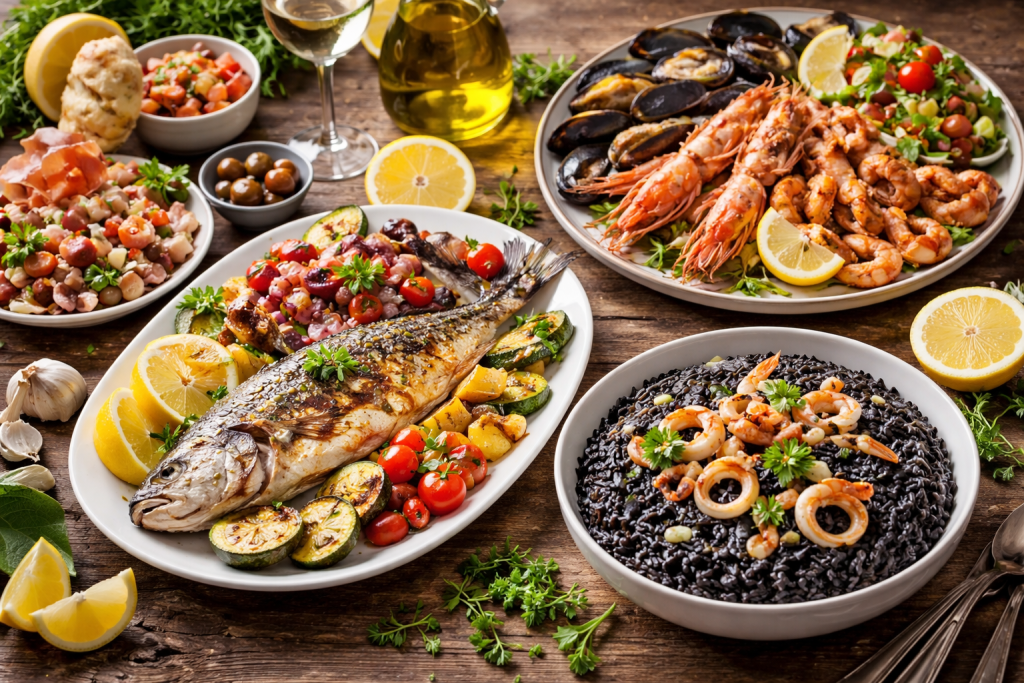 split croatia food seafood grilled fish black risotto mediterranean cuisine travel guide