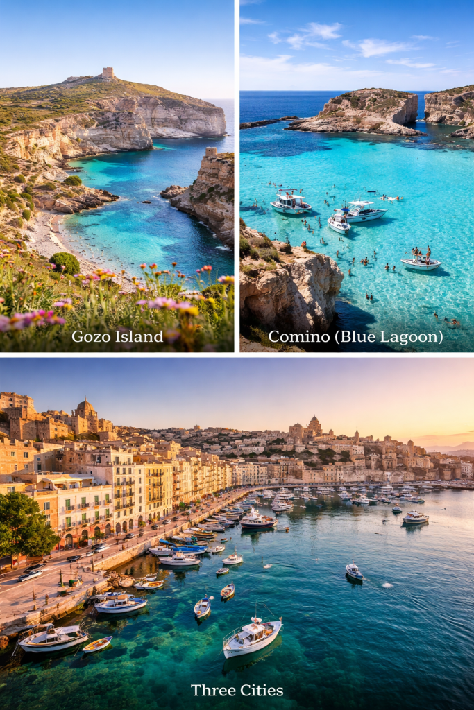 Malta travel guide Gozo Comino Blue Lagoon Three Cities Malta islands scenery
