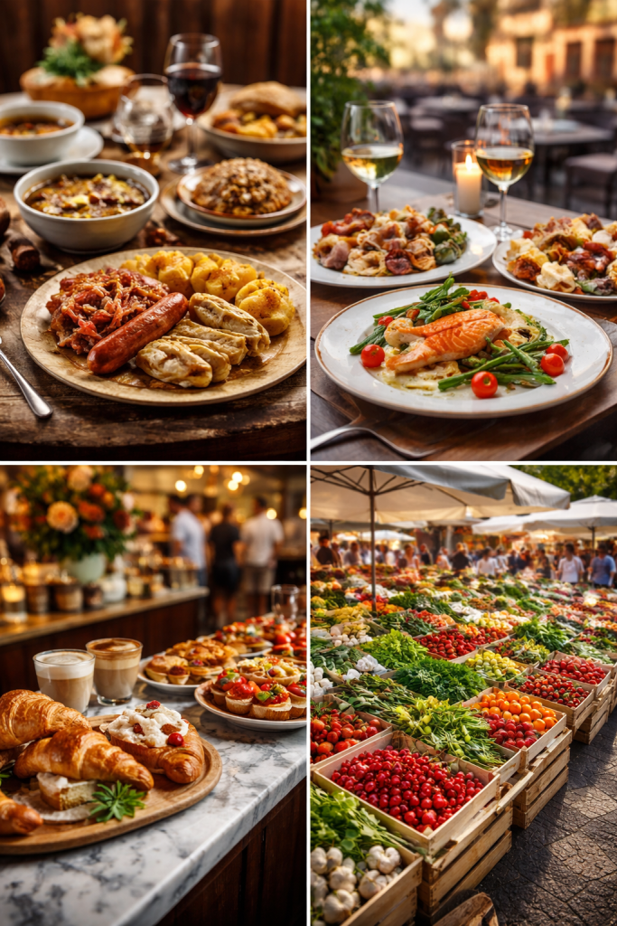 Ljubljana Slovenia food scene traditional meals cafes pastries and fresh market produce travel guide