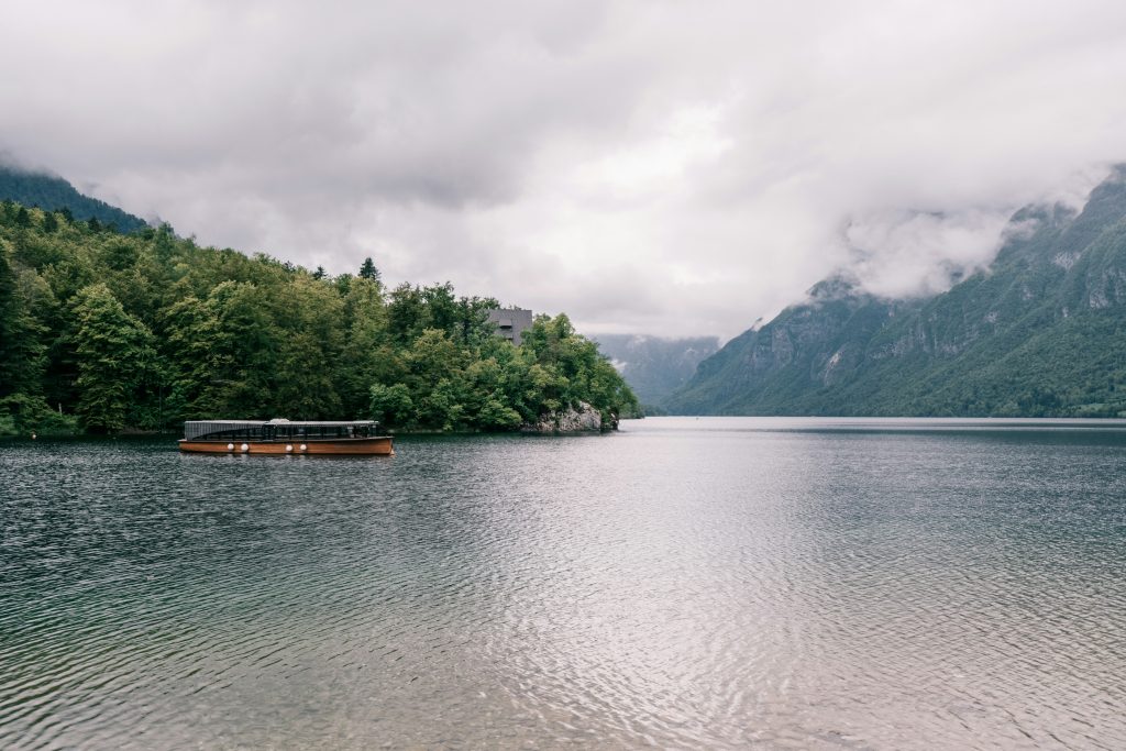 Lake Bohinj Slovenia crystal clear water Julian Alps peaceful nature landscape