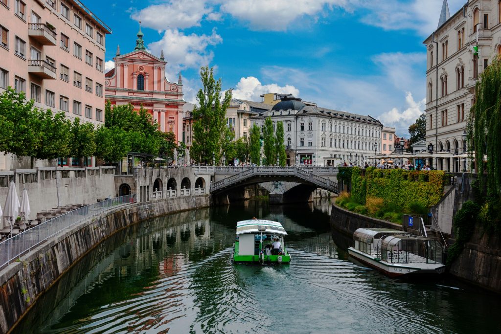 Ljubljana Slovenia old town river bridges city architecture capital travel
