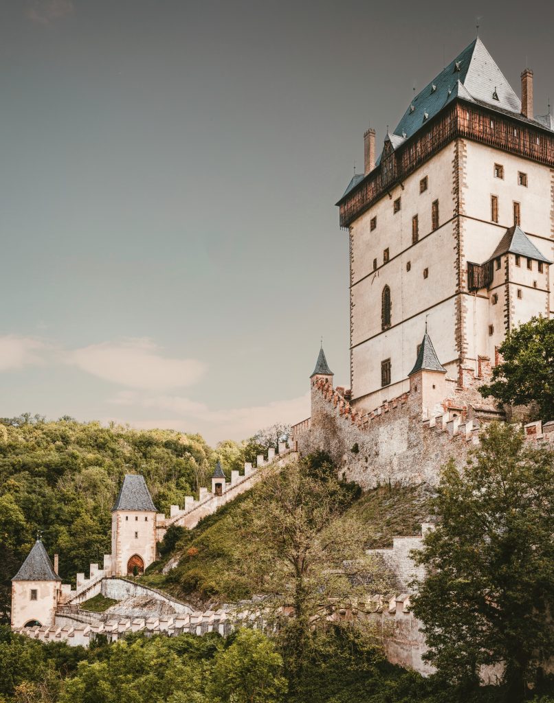 Karlstejn Castle medieval fortress near Prague surrounded by forest Czech Republic day trip