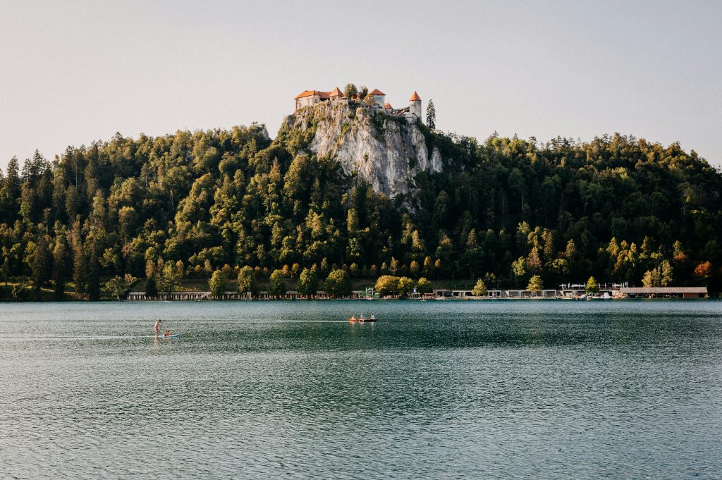 Lake Bled Slovenia Bled Castle cliff panoramic view travel destination