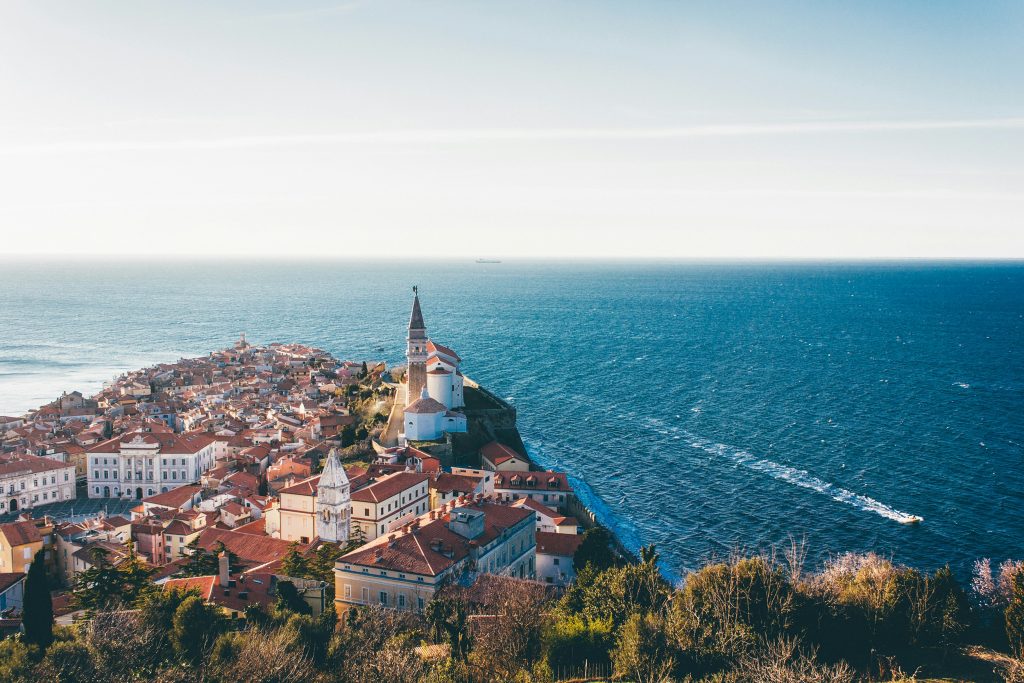 Piran Slovenia coastal town Adriatic Sea Mediterranean architecture seaside view