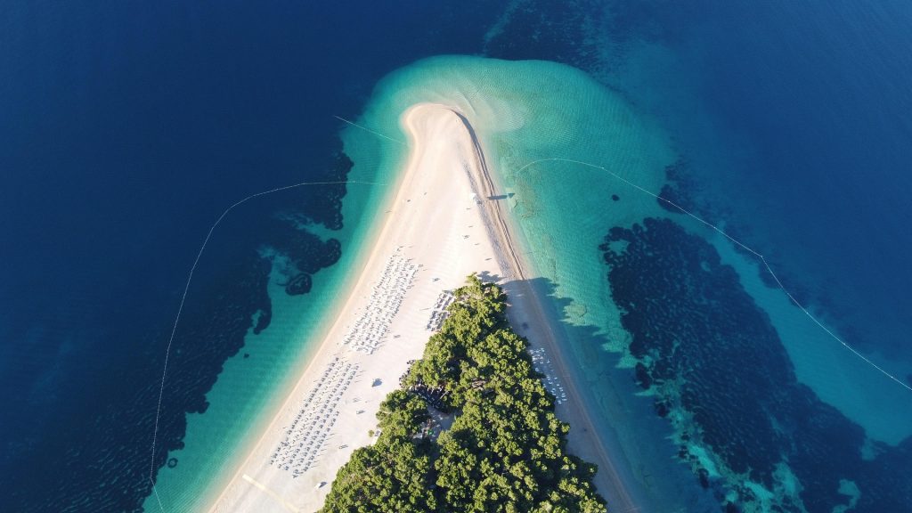 brac island split croatia zlatni rat beach clear water coastline adriatic travel