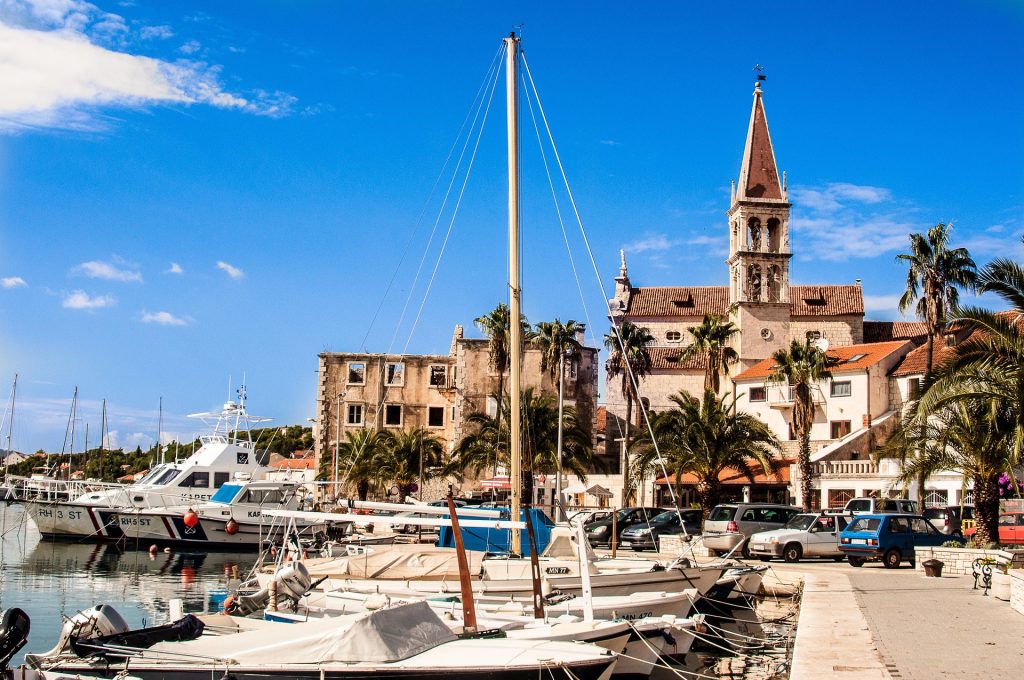 Bol town Brač Croatia seaside promenade beach destination Adriatic coast