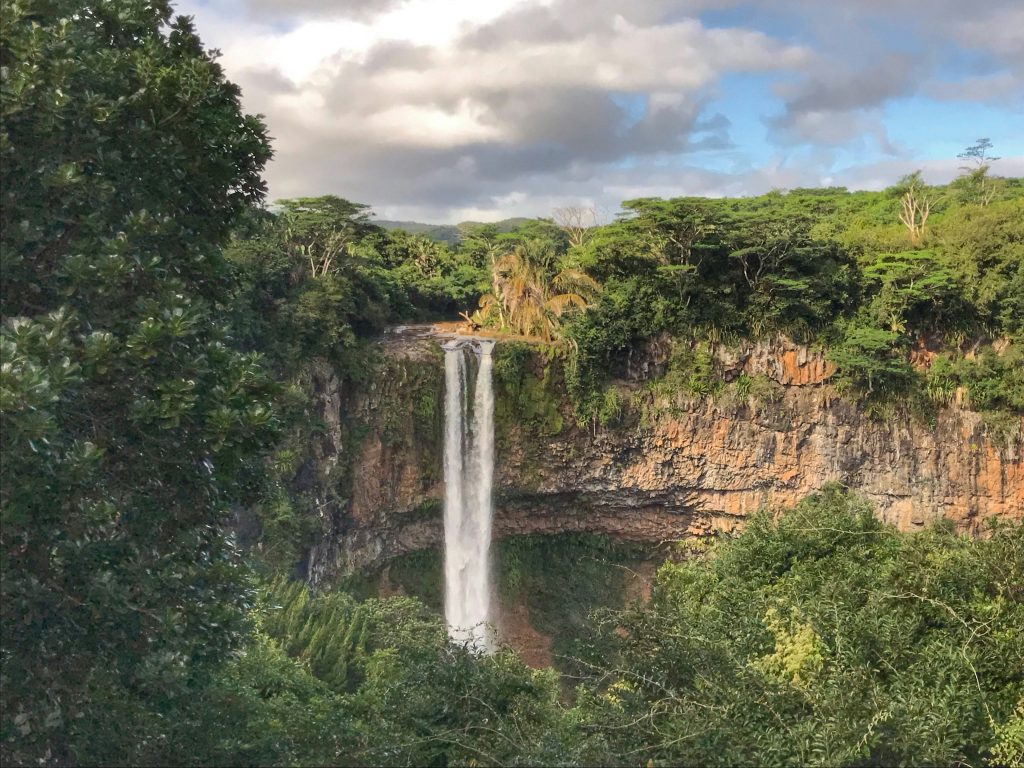 Waterfall viewpoint in Black River Gorges National Park